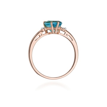 Inel Aur 14K cu Topaz Swiss 1.20 ct si Diamante Naturale 0.03 ct - Img 10