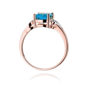 Inel Aur 14K cu Topaz Swiss 2.40 ct si Diamante Naturale 0.01 ct - Img 10