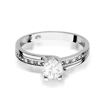 Inel Aur 14K cu White Sapphire 0.50 ct si Diamante Naturale 0.03 ct - Img 10