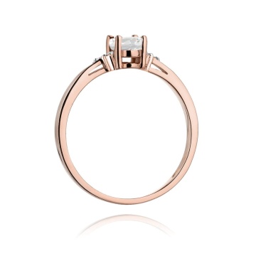 Inel Aur 14K cu White Sapphire 0.50 ct si Diamante Naturale 0.05 ct - Img 9