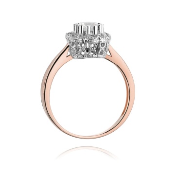 Inel Aur 14K cu White Sapphire 0.60 ct si Diamante Naturale 0.17 ct - Img 7