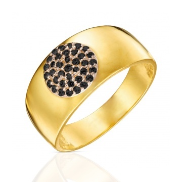 Inel Aur 14k cu Zirconii Negre - Img 2