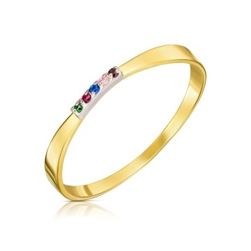 Inel Aur 8K cu Zirconii Colorate - Design Elegant - Img 6