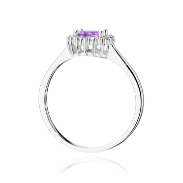 Inel Aur 9K cu Ametist 0.50 ct si Diamante Naturale 0.14 ct - Img 6