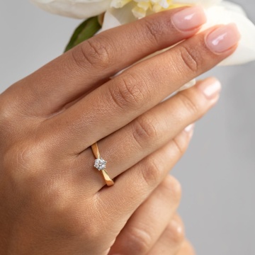 Inel Aur 9K cu Diamant de Laborator 0.30 ct - Img 5