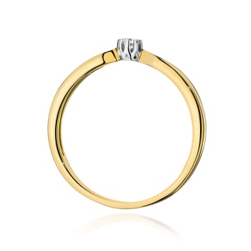 Inel Aur 9K cu Diamant Natural 0.04 ct - Img 3