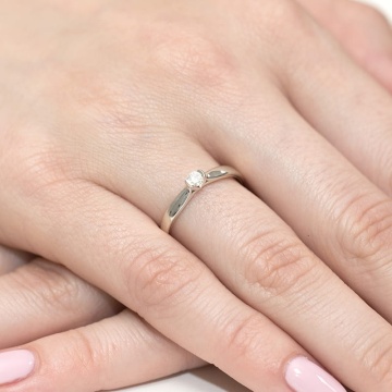 Inel Aur 9K cu Diamant Natural 0.08 ct - Img 6