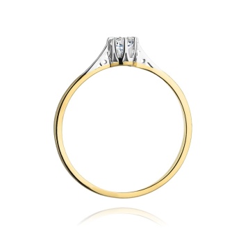 Inel Aur 9K cu Diamant Natural 0.10 ct - Img 3