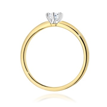 Inel Aur 9K cu Diamant Natural 0.25 ct - Img 3