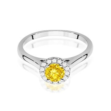 Inel Aur 9K cu Diamante Galbene de Laborator 0.62 ct - Img 6
