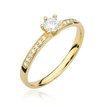 Inel Aur 9K cu Diamante Naturale 0.37 ct