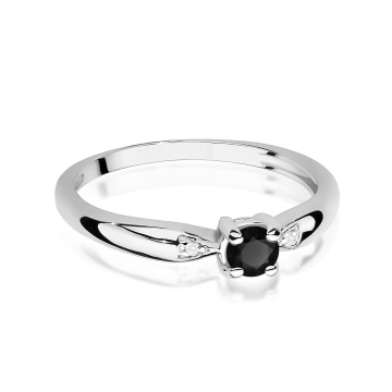 Inel Aur 9K cu Diamante Naturale Albe si Negre 0.13 ct - Img 6