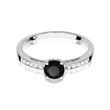 Inel Aur 9K cu Diamante Naturale Albe si Negre 0.55 ct - Img 6