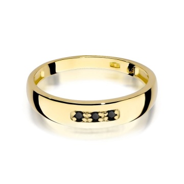 Inel Aur 9K cu Diamante Naturale Negre 0.04 ct - Img 2