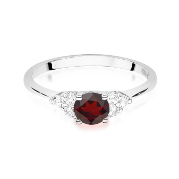 Inel Aur 9K cu Granat 0.60 ct si Diamante Naturale 0.18 ct - Img 5