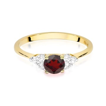 Inel Aur 9K cu Granat 0.60 ct si Diamante Naturale 0.18 ct - Img 8