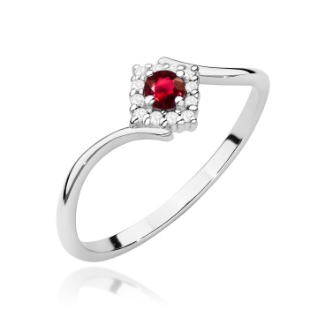 Inel Aur 9K cu Rubin 0.15 ct si Diamante Naturale 0.06 ct - Img 5