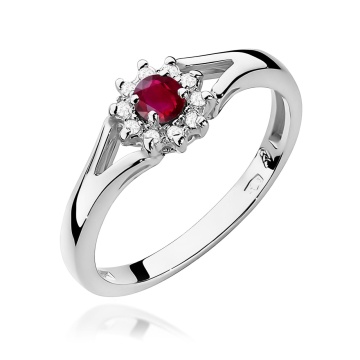 Inel Aur 9K cu Rubin 0.15 ct si Diamante Naturale 0.09 ct - Img 5