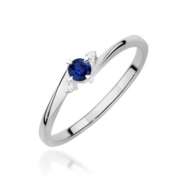 Inel Aur 9K cu Safir 0.15 ct si Diamante Naturale 0.02 ct - Img 5