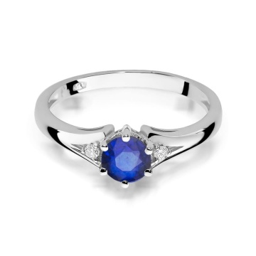 Inel Aur 9K cu Safir 0.50 ct si Diamante Naturale 0.03 ct - Img 6