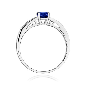 Inel Aur 9K cu Safir 0.50 ct si Diamante Naturale 0.05 ct - Img 7