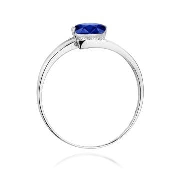 Inel Aur 9K cu Safir 0.70 ct si Diamante Naturale 0.05 ct - Img 7