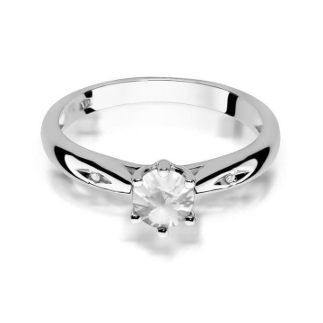 Inel Aur 9K cu Safir Alb 0.60 ct si Diamante Naturale 0.01 ct - Img 6