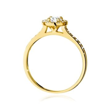 Inel Aur 9K cu Safir Alb 0.60 ct si Diamante Naturale 0.24 ct - Img 3
