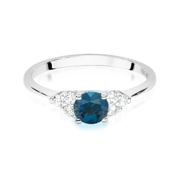 Inel Aur 9K cu Topaz London Blue 0.50 ct si Diamante Naturale 0.18 ct - Img 6