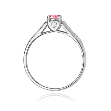 Inel Aur 9K cu Topaz Roz 0.30 ct si Diamante Naturale 0.10 ct - Img 7