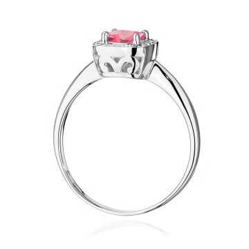 Inel Aur 9K cu Topaz Roz 0.65 ct si Diamante Naturale 0.10 ct - Img 6