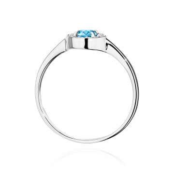 Inel Aur 9K cu Topaz Swiss 0.25 ct si Diamante Naturale 0.10 ct - Img 7