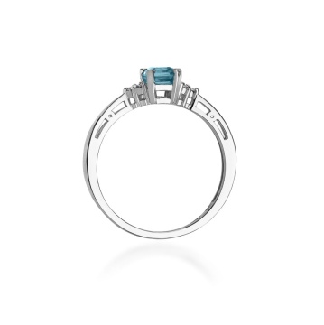 Inel Aur 9K cu Topaz Swiss 0.65 ct si Diamante Naturale 0.03 ct - Img 7