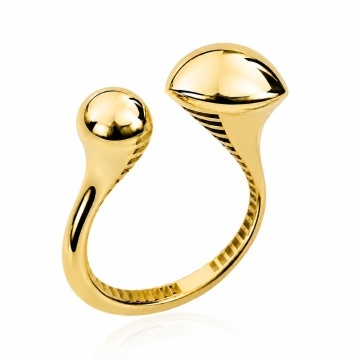 Inel din Aur 14K Colecția Bono Rosso cu Bile Decorative - Img 2