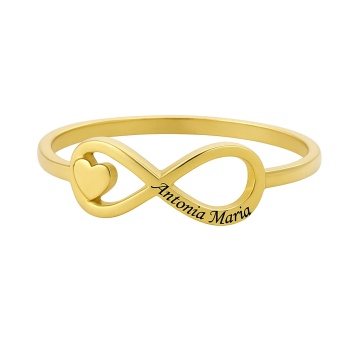 Inel infinit personalizabil din aur 14k - Img 3