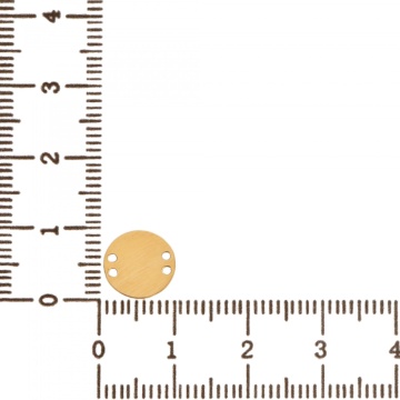 Link din aur 14k - pentru bratara - banut 1cm cu 4 gauri
