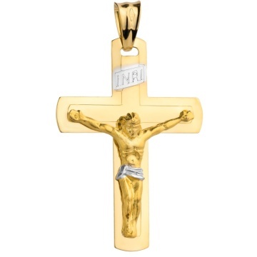 Pandantiv Aur 14k cu Cruciulita si Iisus Hristos