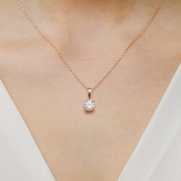 Pandantiv Aur 14K cu Diamant de Laborator 1.00 ct - Img 8