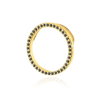 Pandantiv Aur 14K cu Diamante Naturale Negre 0.20 ct