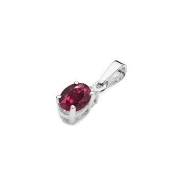 Pandantiv Aur 14K cu Rhodolite 0.50 ct si Diamant Natural 0.01 ct - Img 6