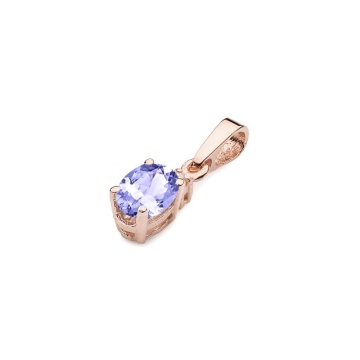 Pandantiv Aur 14K cu Tanzanit 0.40 ct si Diamant Natural 0.01 ct - Img 4