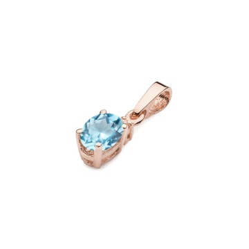 Pandantiv Aur 14K cu Topaz Swiss 0.50 ct si Diamant Natural 0.01 ct - Img 4