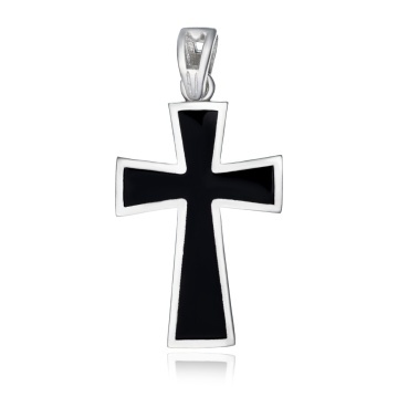 Pandantiv Black Faith din argint 925 si email 3.10g