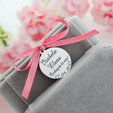 Banut Argint 2cm pentru Botez - Mot - Scaldat - Personalizabil Text - Img 3