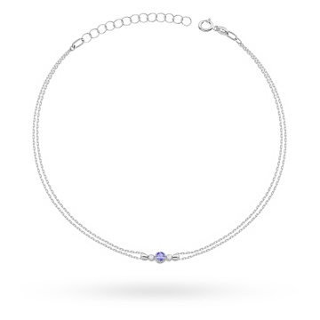 Bratara Aur 14K cu Tanzanit 0.15 ct si Diamante Naturale 0.03 ct - Img 4