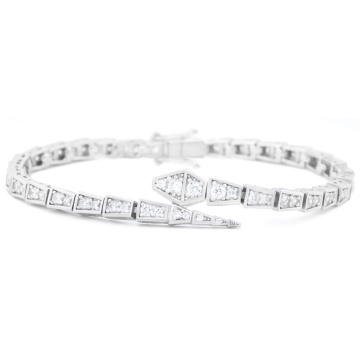 Bratara Geometric Snake din Argint 925 - Img 2