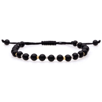 Bratara Onix Silver&Gold cu bile din aur si argint