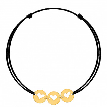 Bratara Trio Love cu banuti 8mm din aur 14k