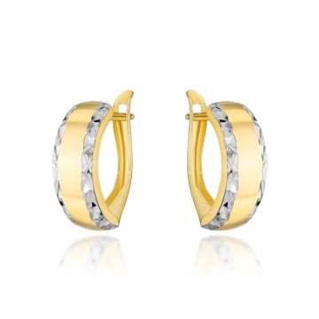 Cercei Aur 14k cu Creole si Model Neted - Img 2