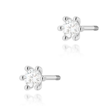 Cercei Aur 14K cu Diamant de Laborator 0.10 ct Filet cu Protectie - Img 7